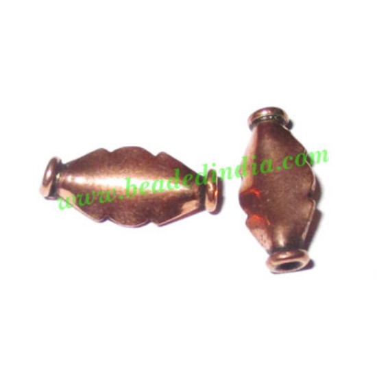 Picture of Copper Metal Beads, size: 13x6x3mm, weight: 0.5 grams.