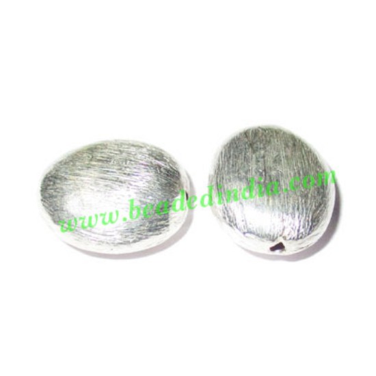 Picture of Sterling Silver .925 Brushed Beads, size: 14.5x12.5x6mm, weight: 1.48 grams.