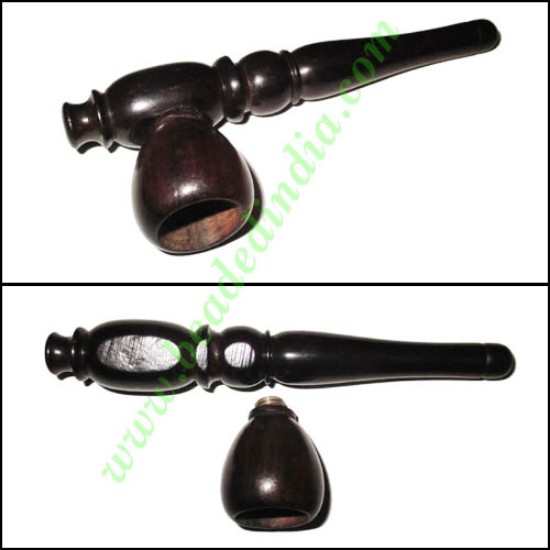 Picture of Handmade real ebony wood smoking pipe, size : 4 inch pipe