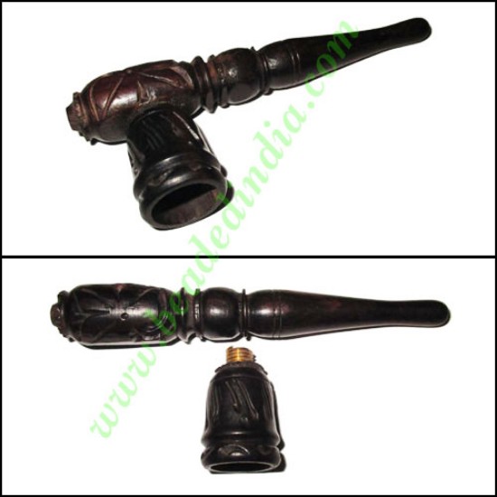 Picture of Handmade real ebony wood smoking pipe, size : 4 inch pipe