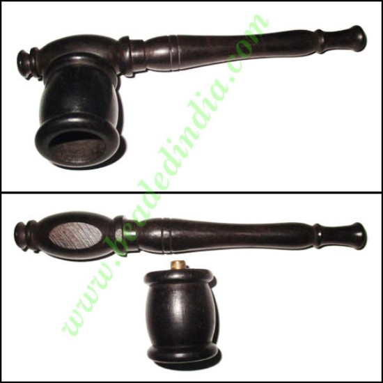 Picture of Handmade real ebony wood smoking pipe, size : 5 inch pipe