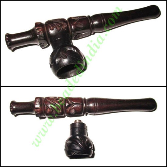 Picture of Handmade real ebony wood smoking pipe, size : 4 inch pipe