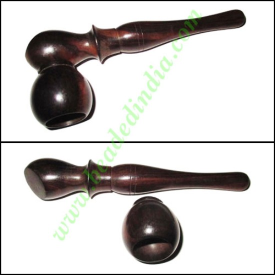 Picture of Handmade real ebony wood smoking pipe, size : 5 inch pipe