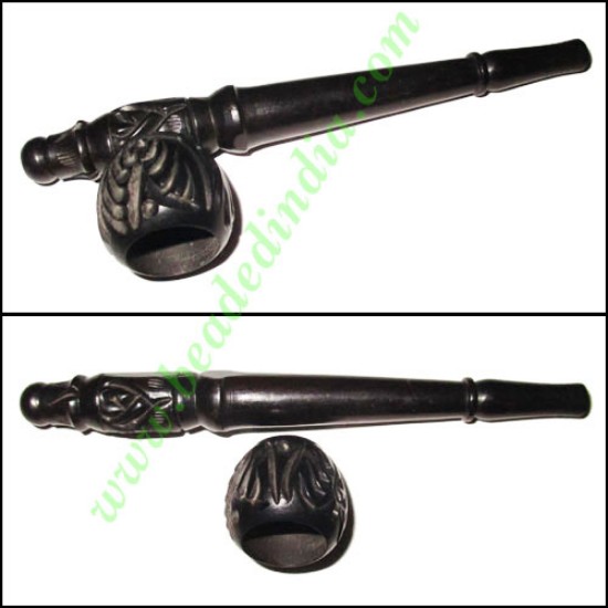 Picture of Handmade real ebony wood smoking pipe, size : 5 inch pipe