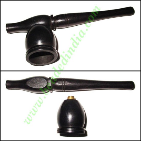 Picture of Handmade real ebony wood smoking pipe, size : 5 inch pipe