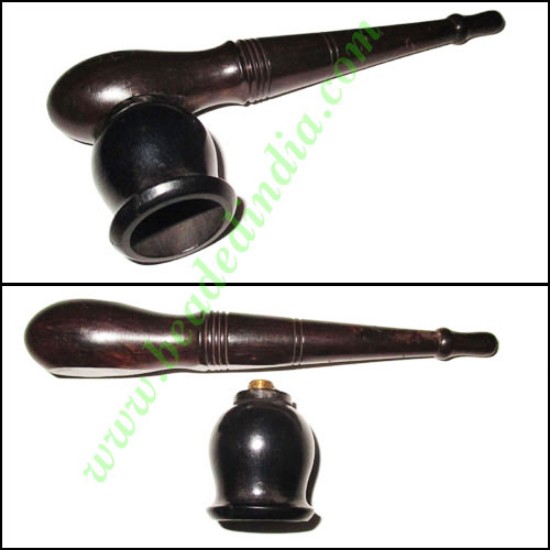 Picture of Handmade real ebony wood smoking pipe, size : 5 inch pipe