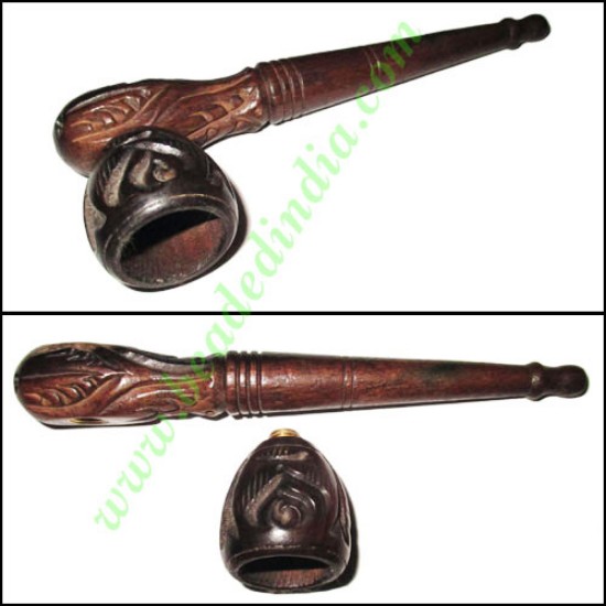 Picture of Handmade real ebony wood smoking pipe, size : 5 inch pipe