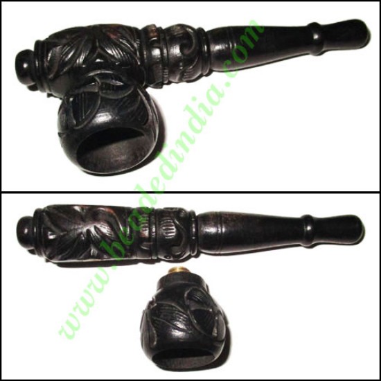 Picture of Handmade real ebony wood smoking pipe, size : 4 inch pipe