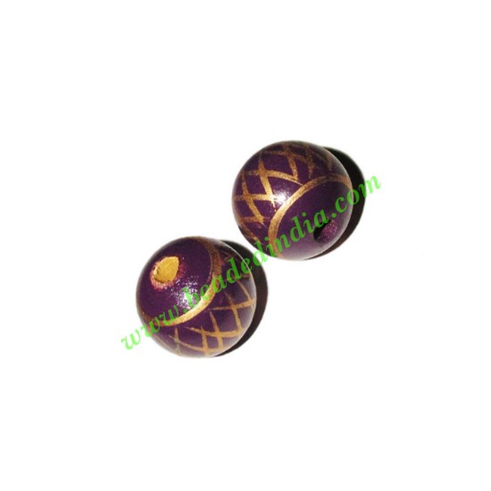 Picture of Wooden Painted Beads, Fancy Design Hand-painted beads, size 17mm, weight approx 1.7 grams