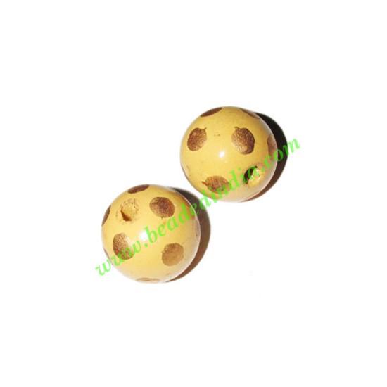 Picture of Wooden Painted Beads, Fancy Design Hand-painted beads, size 17mm, weight approx 1.7 grams