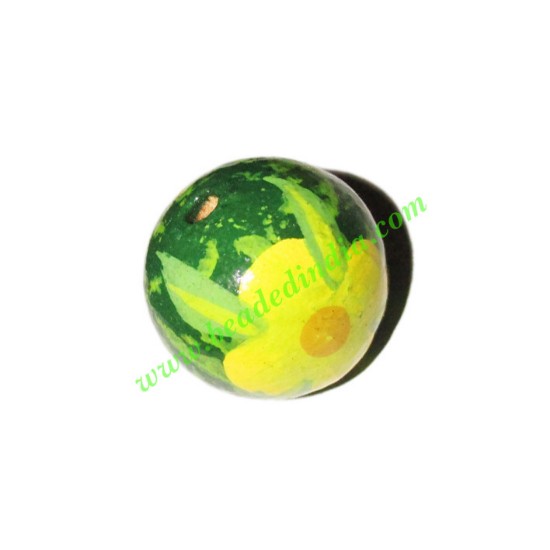 Picture of Wooden Painted Beads, Fancy Design Hand-painted beads, size 20mm, weight approx 2.95 grams