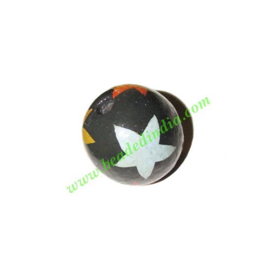 Picture of Wooden Painted Beads, Fancy Design Hand-painted beads, size 20mm, weight approx 2.95 grams