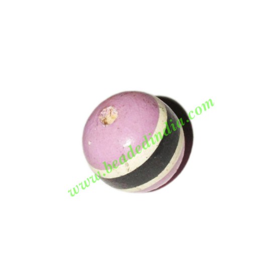 Picture of Wooden Painted Beads, Fancy Design Hand-painted beads, size 17mm, weight approx 1.9 grams