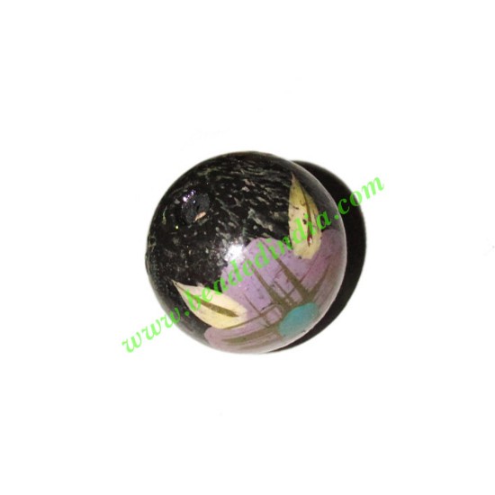 Picture of Wooden Painted Beads, Fancy Design Hand-painted beads, size 26mm, weight approx 7.05 grams