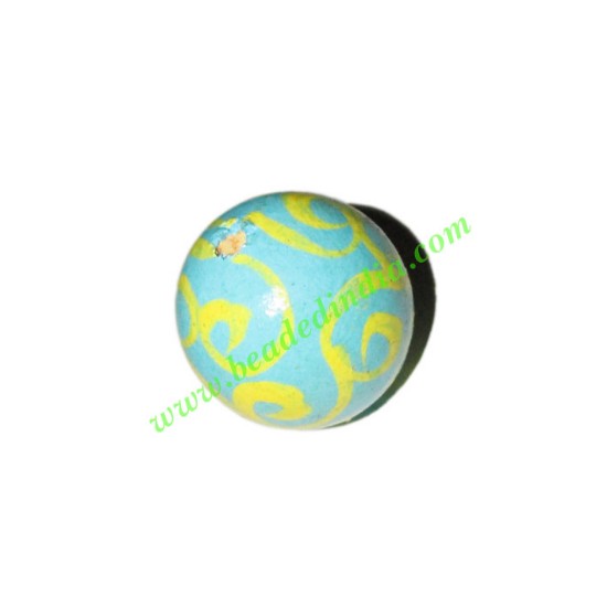 Picture of Wooden Painted Beads, Fancy Design Hand-painted beads, size 25mm, weight approx 6.42 grams