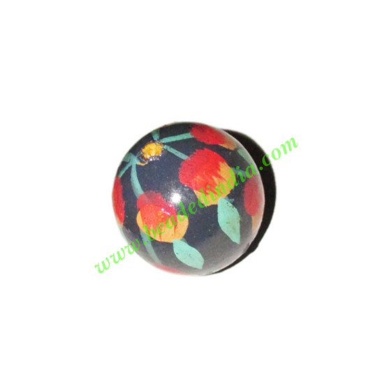 Picture of Wooden Painted Beads, Fancy Design Hand-painted beads, size 25mm, weight approx 6.42 grams