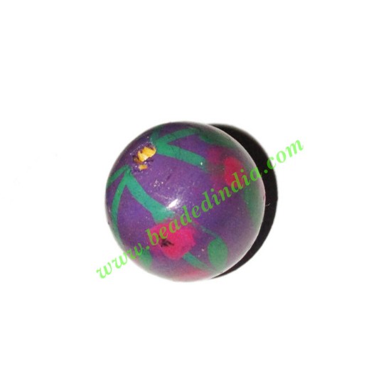 Picture of Wooden Painted Beads, Fancy Design Hand-painted beads, size 25mm, weight approx 6.42 grams