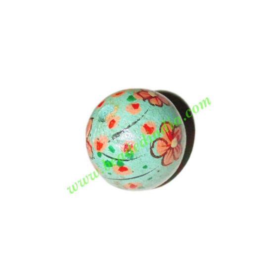 Picture of Wooden Painted Beads, Fancy Design Hand-painted beads, size 20mm, weight approx 2.95 grams