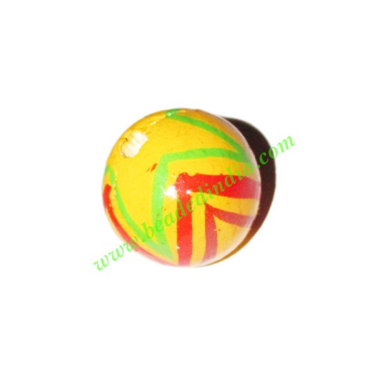 Picture of Wooden Painted Beads, Fancy Design Hand-painted beads, size 20mm, weight approx 2.95 grams