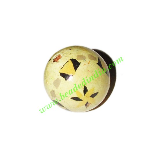 Picture of Wooden Painted Beads, Fancy Design Hand-painted beads, size 20mm, weight approx 2.95 grams