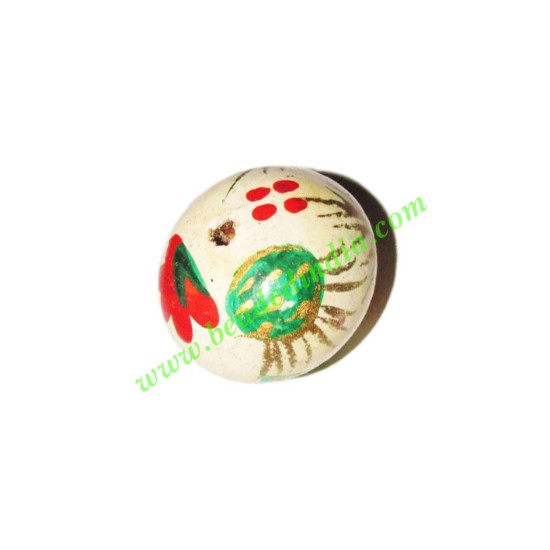 Picture of Wooden Painted Beads, Fancy Design Hand-painted beads, size 16x22mm, weight approx 3.13 grams