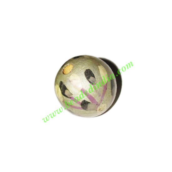 Picture of Wooden Painted Beads, Fancy Design Hand-painted beads, size 20mm, weight approx 2.95 grams