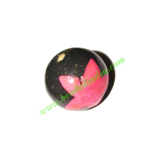 Picture of Wooden Painted Beads, Fancy Design Hand-painted beads, size 20mm, weight approx 2.95 grams