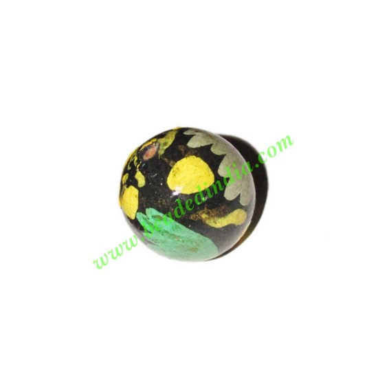 Picture of Wooden Painted Beads, Fancy Design Hand-painted beads, size 20mm, weight approx 2.95 grams