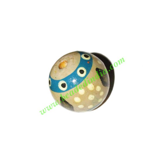 Picture of Wooden Painted Beads, Fancy Design Hand-painted beads, size 20mm, weight approx 2.95 grams