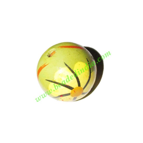 Picture of Wooden Painted Beads, Fancy Design Hand-painted beads, size 20mm, weight approx 2.95 grams