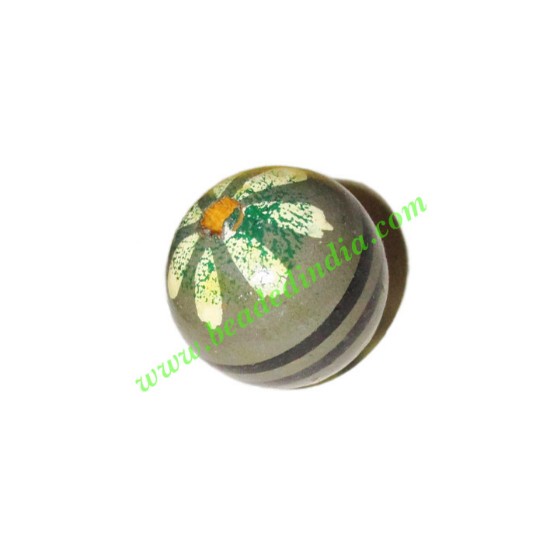 Picture of Wooden Painted Beads, Fancy Design Hand-painted beads, size 20mm, weight approx 2.95 grams