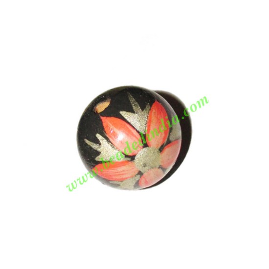 Picture of Wooden Painted Beads, Fancy Design Hand-painted beads, size 20mm, weight approx 2.95 grams