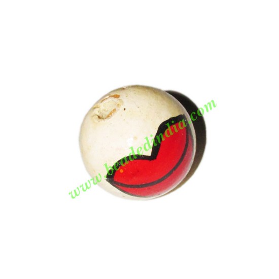 Picture of Wooden Painted Beads, Fancy Design Hand-painted beads, size 20mm, weight approx 2.95 grams