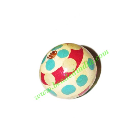 Picture of Wooden Painted Beads, Fancy Design Hand-painted beads, size 20mm, weight approx 2.95 grams