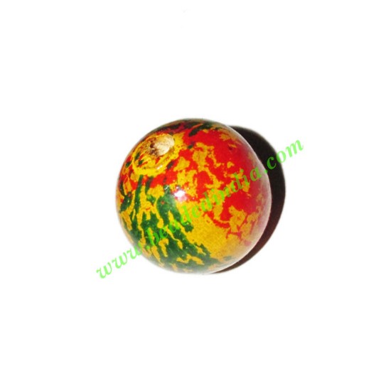 Picture of Wooden Painted Beads, Fancy Design Hand-painted beads, size 20mm, weight approx 2.95 grams