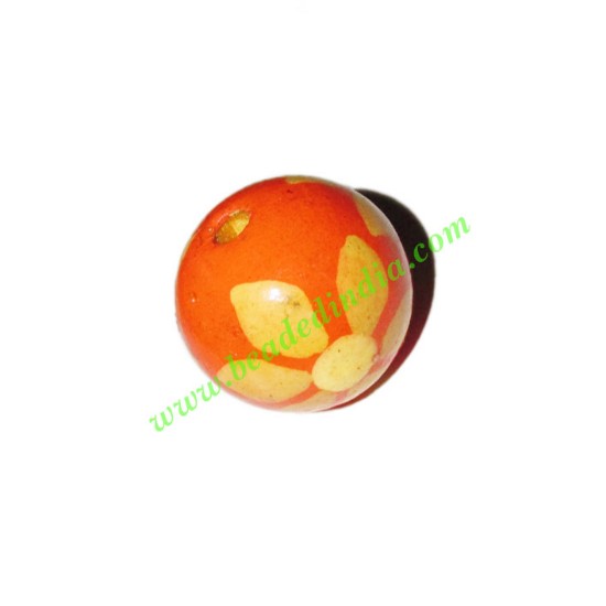 Picture of Wooden Painted Beads, Fancy Design Hand-painted beads, size 20mm, weight approx 2.95 grams