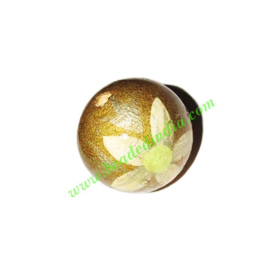 Picture of Wooden Painted Beads, Fancy Design Hand-painted beads, size 20mm, weight approx 2.95 grams