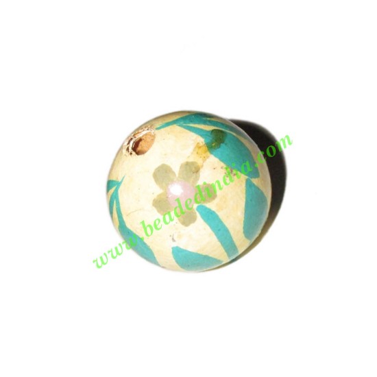 Picture of Wooden Painted Beads, Fancy Design Hand-painted beads, size 20mm, weight approx 2.95 grams