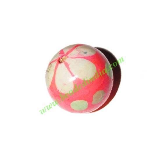 Picture of Wooden Painted Beads, Fancy Design Hand-painted beads, size 20mm, weight approx 2.95 grams