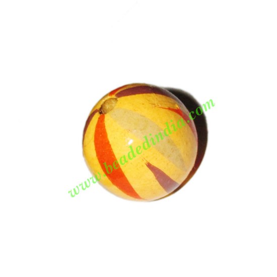 Picture of Wooden Painted Beads, Fancy Design Hand-painted beads, size 20mm, weight approx 2.95 grams