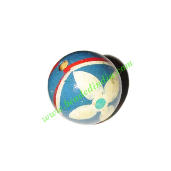 Picture of Wooden Painted Beads, Fancy Design Hand-painted beads, size 20mm, weight approx 2.95 grams