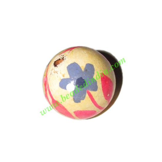 Picture of Wooden Painted Beads, Fancy Design Hand-painted beads, size 20mm, weight approx 2.95 grams