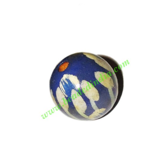 Picture of Wooden Painted Beads, Fancy Design Hand-painted beads, size 20mm, weight approx 2.95 grams