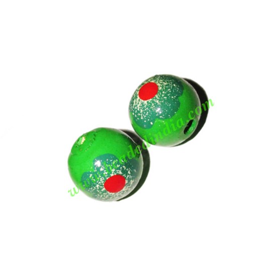 Picture of Wooden Painted Beads, Fancy Design Hand-painted beads, size 20mm, weight approx 2.95 grams