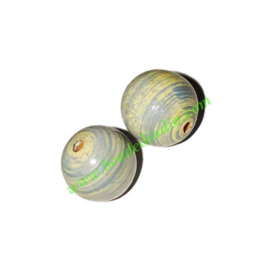 Picture of Wooden Painted Beads, Fancy Design Hand-painted beads, size 20mm, weight approx 2.95 grams