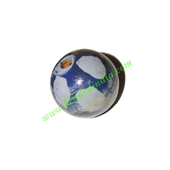 Picture of Wooden Painted Beads, Fancy Design Hand-painted beads, size 20mm, weight approx 2.95 grams