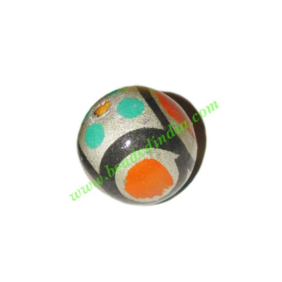 Picture of Wooden Painted Beads, Fancy Design Hand-painted beads, size 20mm, weight approx 2.95 grams