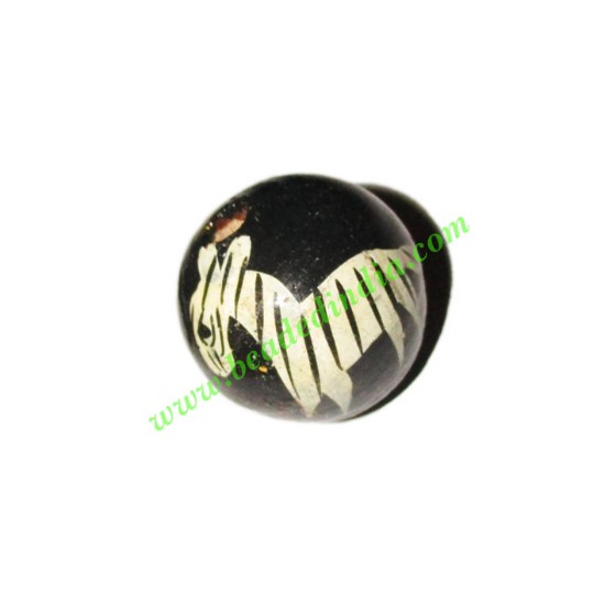 Picture of Wooden Painted Beads, Fancy Design Hand-painted beads, size 20mm, weight approx 2.95 grams