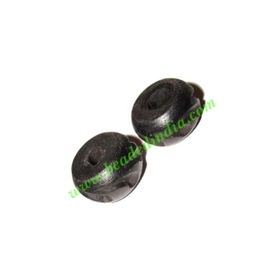 Picture of Wooden Ebony Beads, color black, size 7x14mm, weight approx 1.05 grams