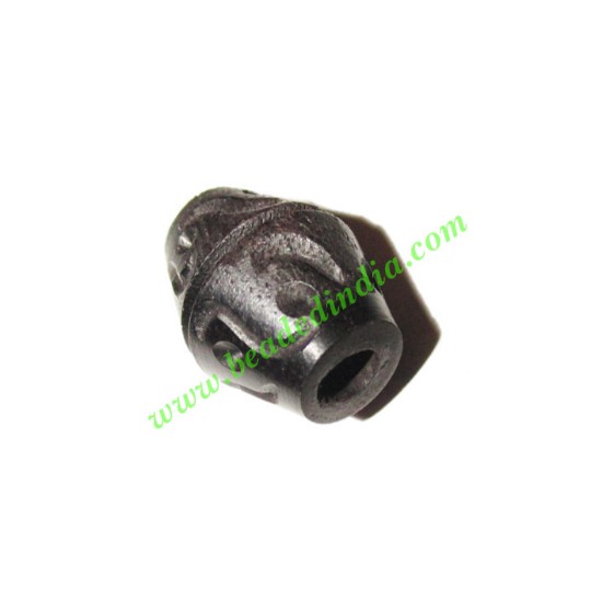 Picture of Wooden Ebony Beads, color black, size 13x17mm, weight approx 2.01 grams